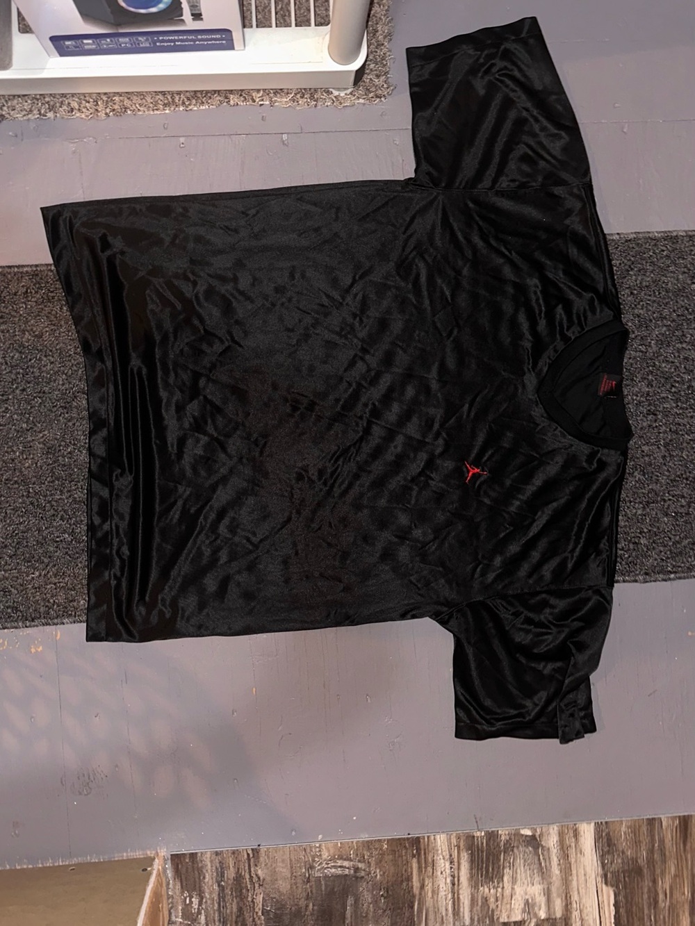 Jordan Black Short-Sleeve Jersey with Red Jumpman Logo